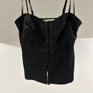 A&F Black Satin Corset Top